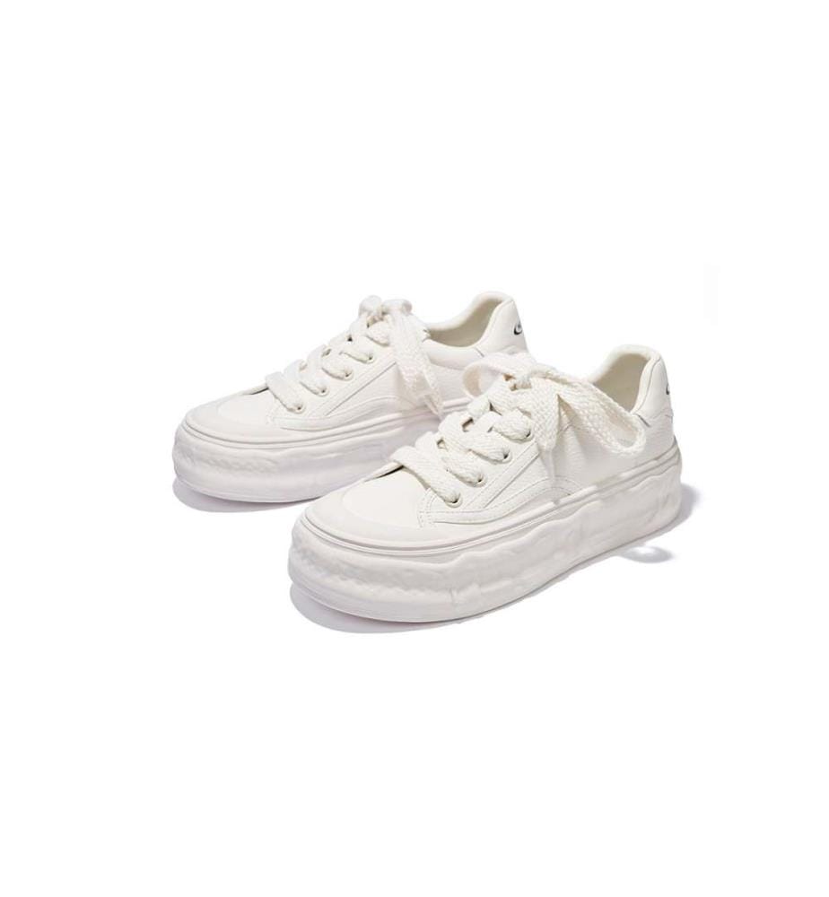 Baskets à plateforme blanches - Wave Sole Design - White