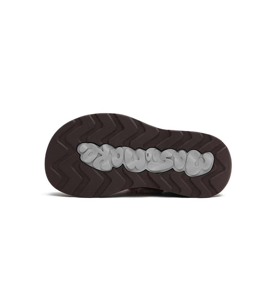 Baskets chunky en sherpa à carreaux - Chaussures à lacets douillettes - Rose