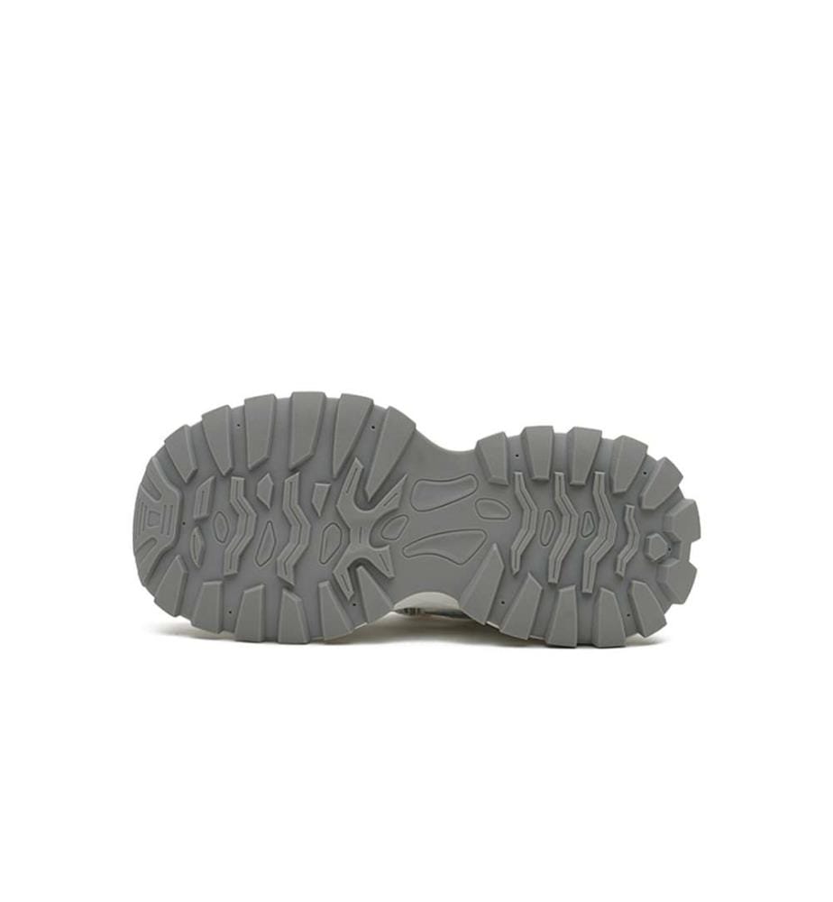 Sandales hybrides à découpes en maille - chaussures à plateforme et velcro - argentées