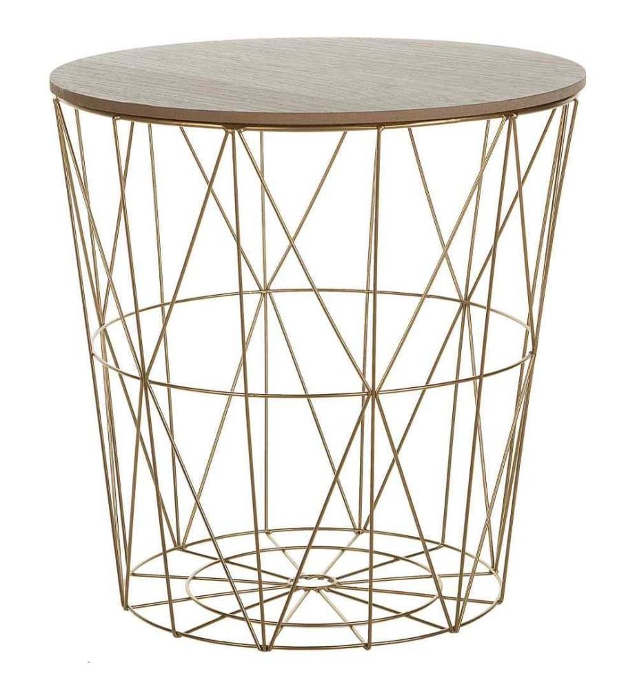 Table d'appoint LANARK Doré avec rangement