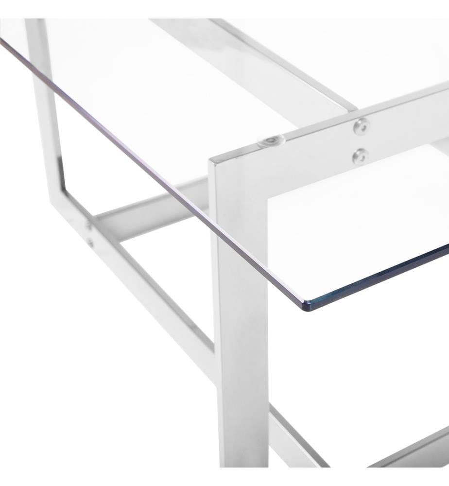 Table basse CRYSTAL Verre de sécurité Argenté