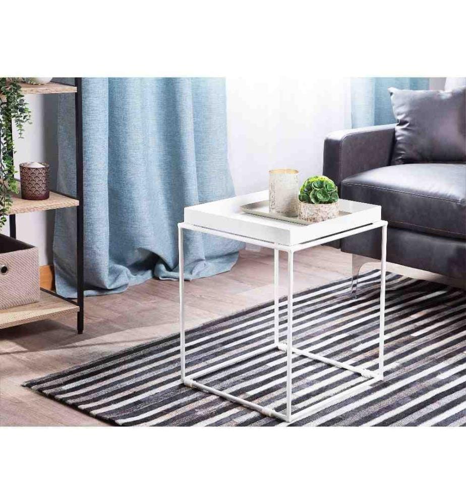 Table d'appoint SAXON Métal Blanc