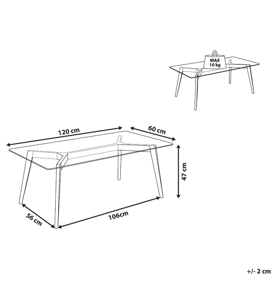 Table basse HUDSON Verre Transparent