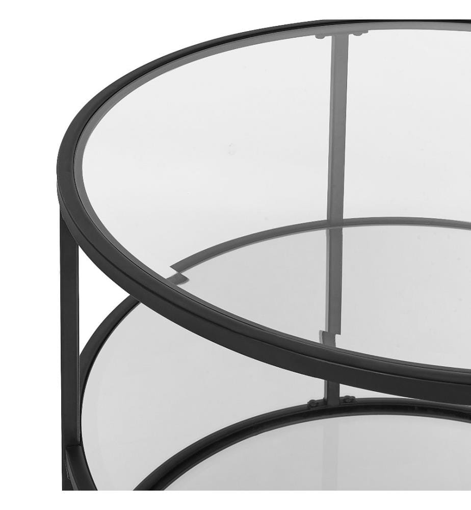 Table basse BIRNEY Verre de sécurité Noir