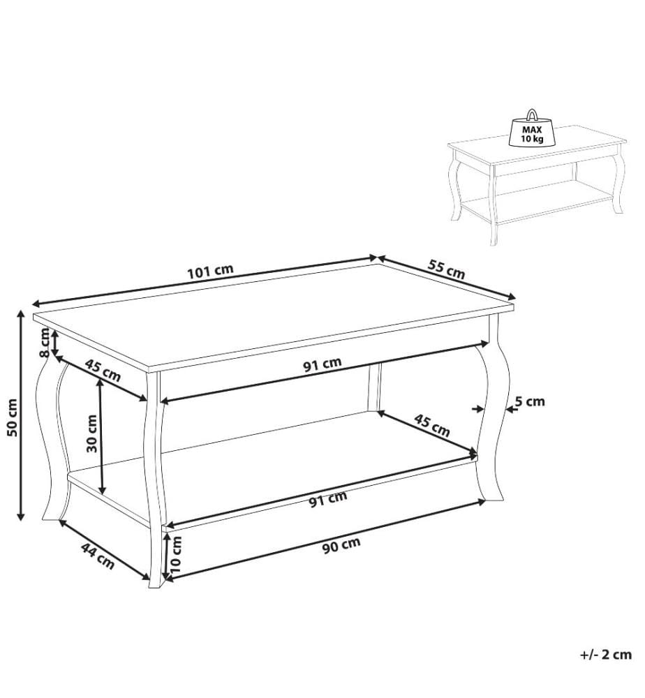 Table basse HARTFORD Blanc