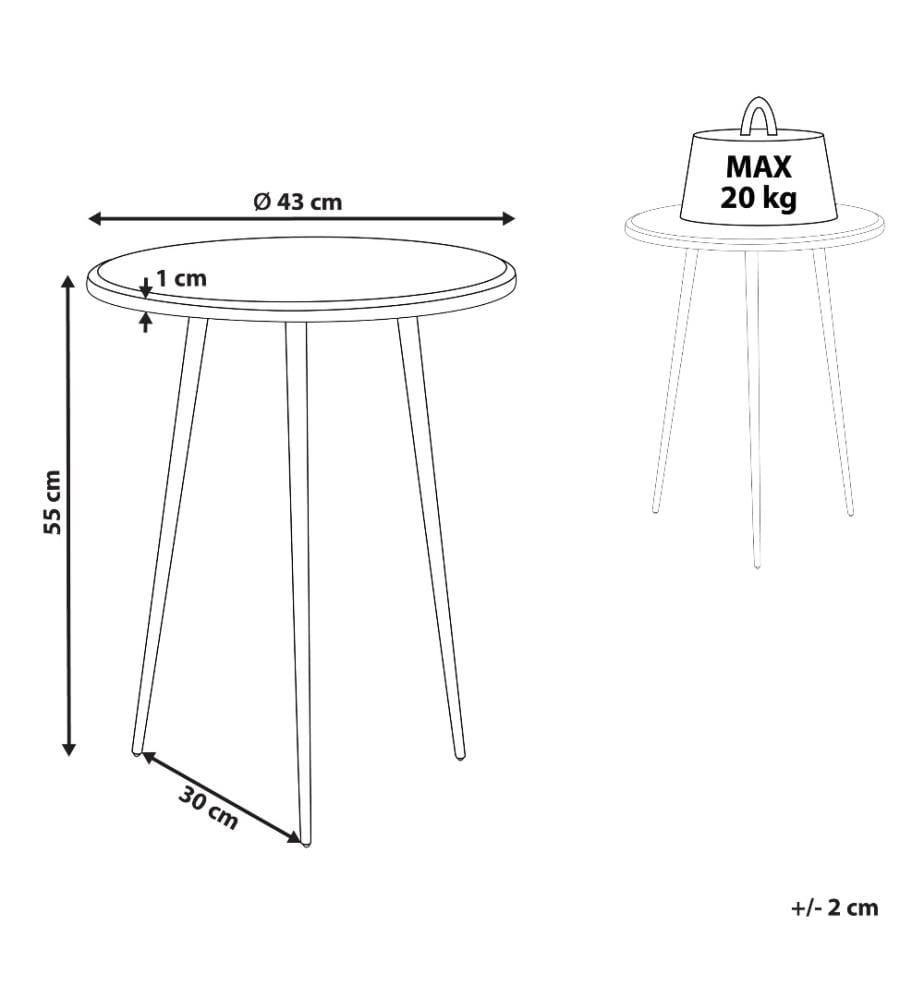 Beistelltisch Silber Aluminium & Eisen Rund 43 cm mit Schwarzen Beinen Retro Anitk Optik Dreibeinig Wohnzimmer Ausstattung Möbel Blumenständer