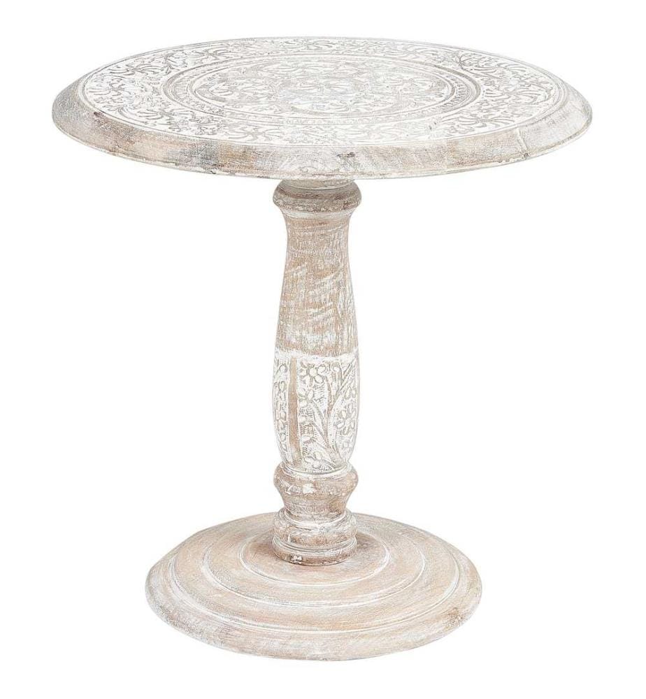 Table d'appoint JAMBIA Bois de manguier Blanc cassé