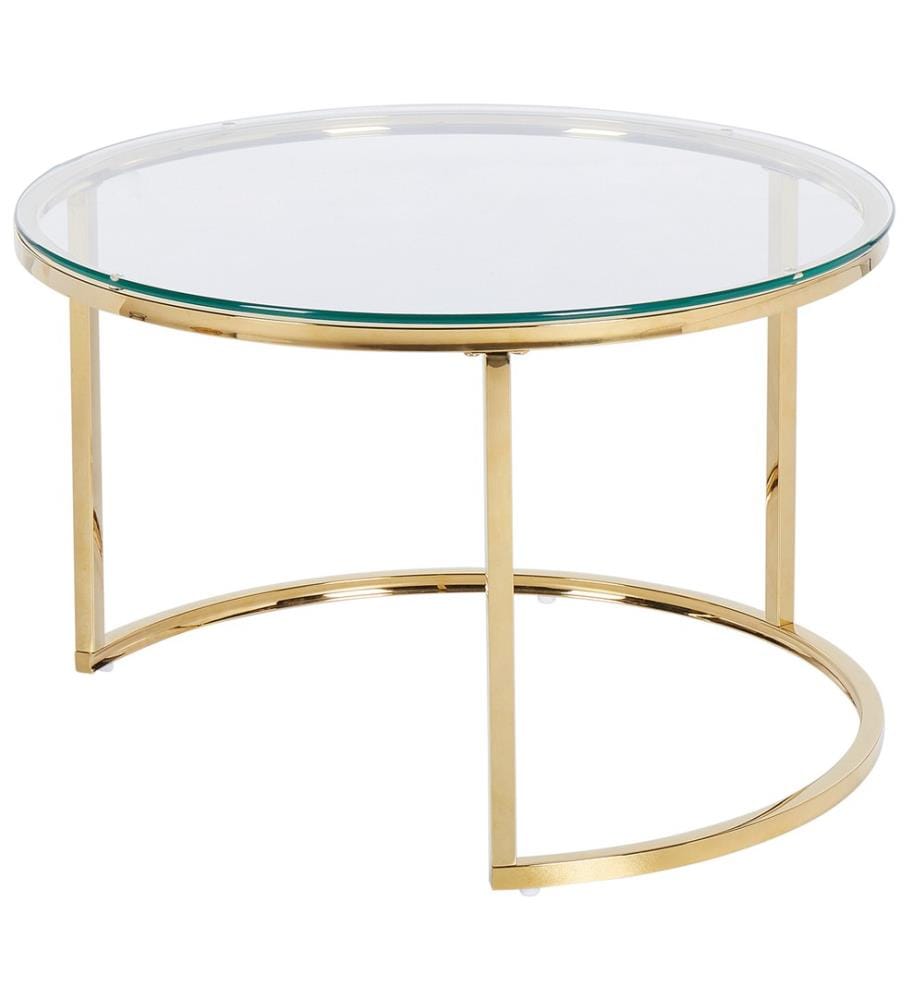 Couchtisch 2er Set GRANGE Sicherheitsglas Gold