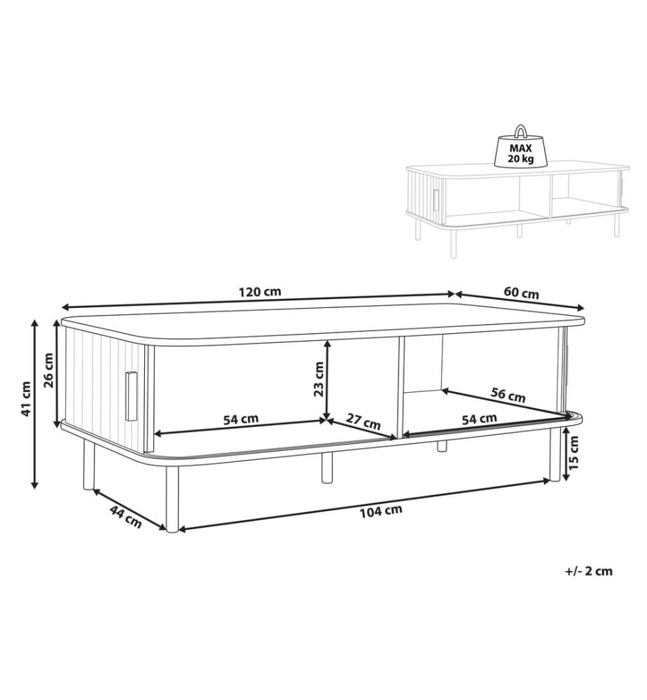 Table basse BRADLEY Marron avec rangement