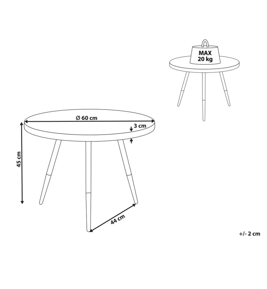 Tavolino da caffè con effetto legno chiaro e base dorata per il soggiorno stile moderno elegante