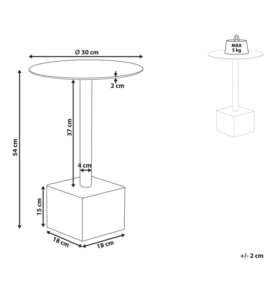 Table d'appoint COLIBRI Métal Doré