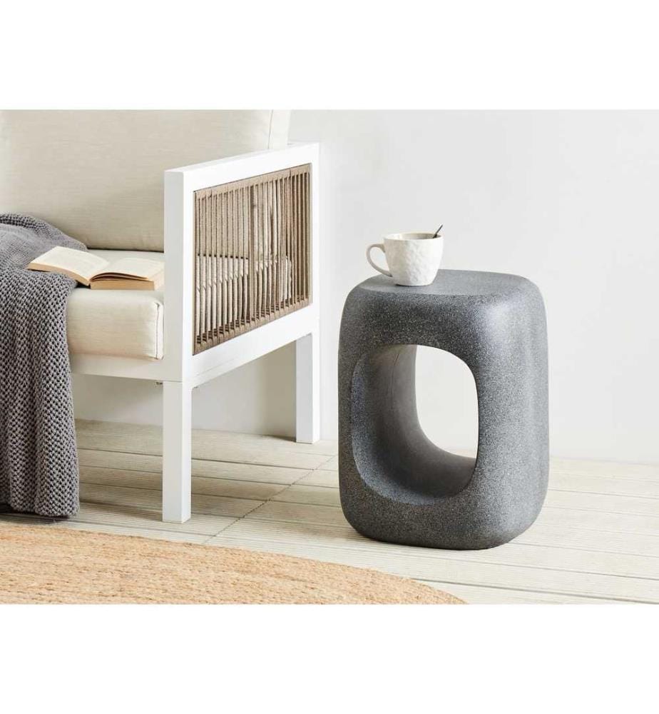 Table d'appoint PELMO 33 cm 33 cm Effet marbre Gris