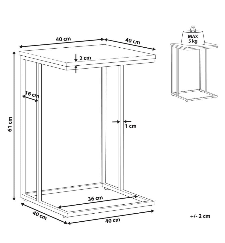 Table d'appoint TROY Taupe