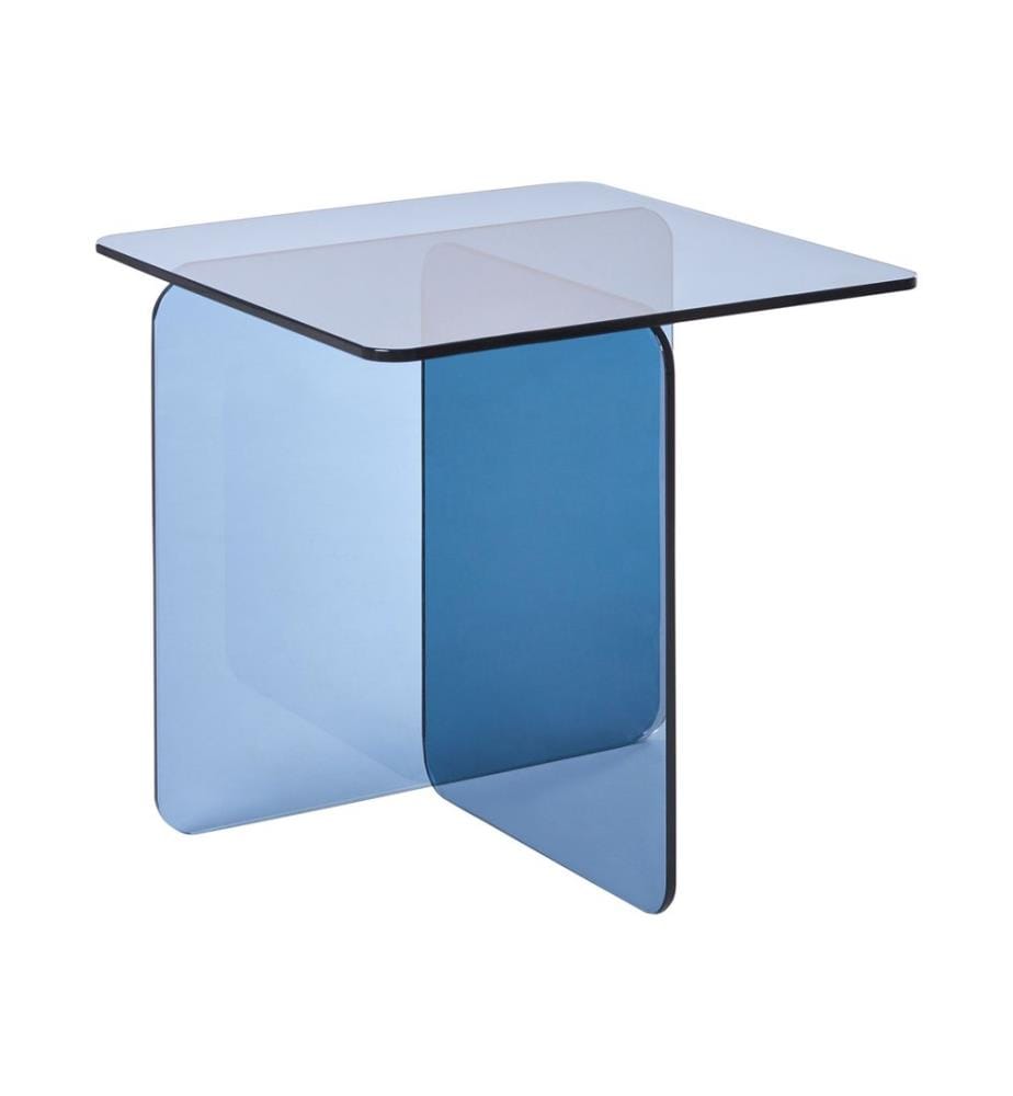 Table d'appoint AMISK Verre de sécurité Bleu