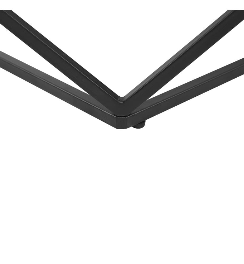Couchtisch Beige mit Schwarz 80 x 80 cm Metallgestell Marmor Optik Geometrische Form Quadratisch Modern