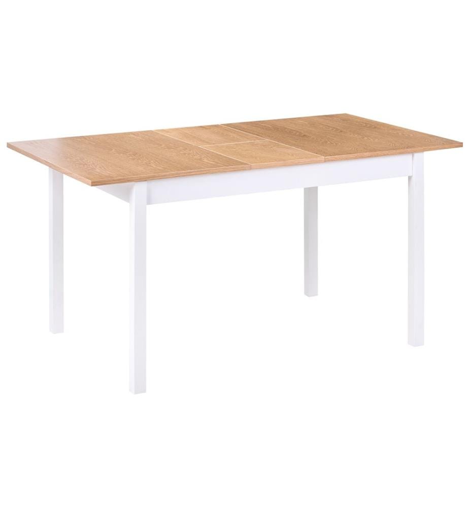 Table de salle à manger extensible HOUSTON Marron clair/blanc 120/150 cm 90 cm Bois de pin