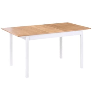 Table de salle à manger extensible HOUSTON Marron clair/blanc 120/150 cm 90 cm Bois de pin
