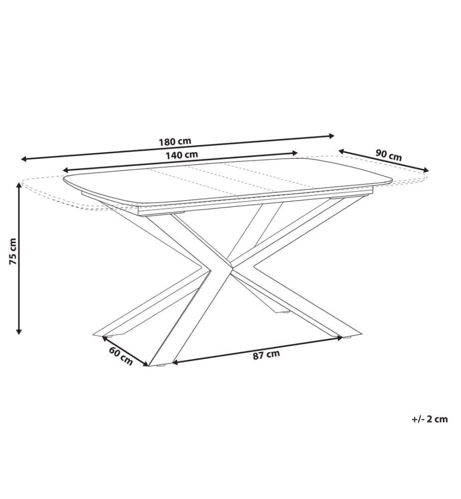 Table de salle à manger extensible GAIRDNER Marron 140/180 cm 90 cm