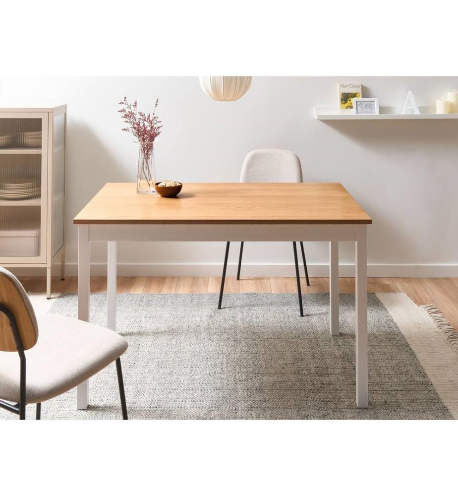 Table de repas HOUSTON Chêne clair 125 cm 75 cm