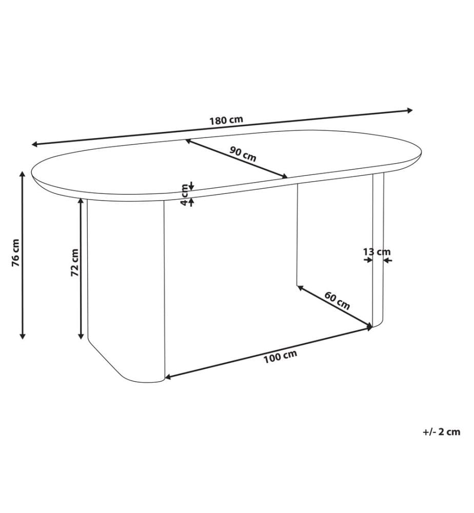 Table de repas MOBERLY Blanc 180 cm 90 cm