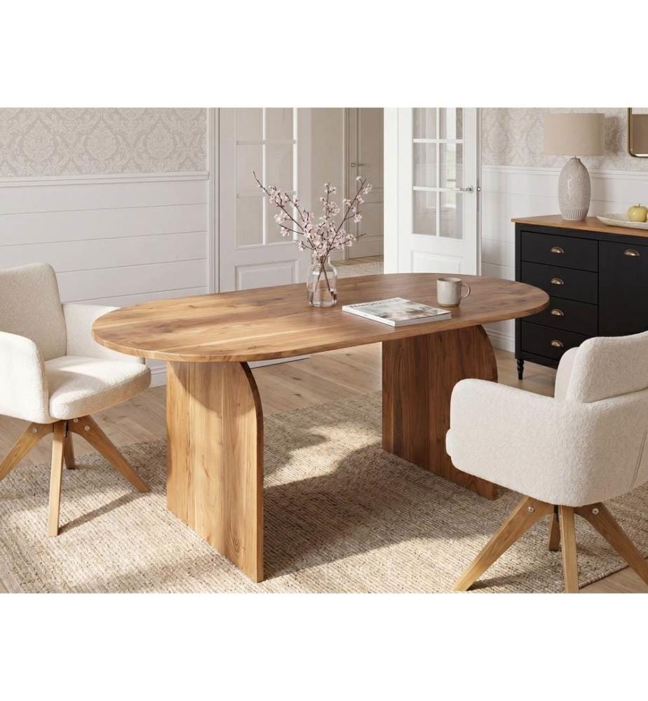 Table de repas SKYE Marron 90 cm 180 cm Acacia