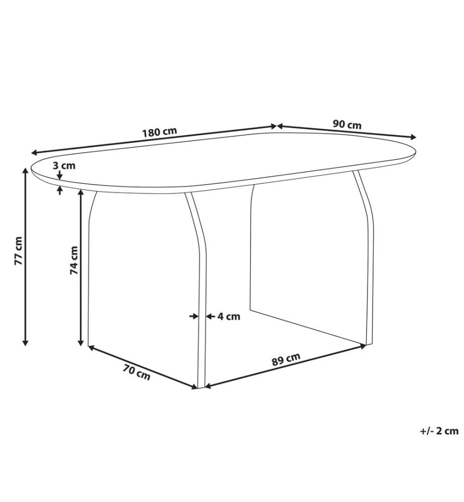 Table de repas SKYE Marron 90 cm 180 cm Acacia