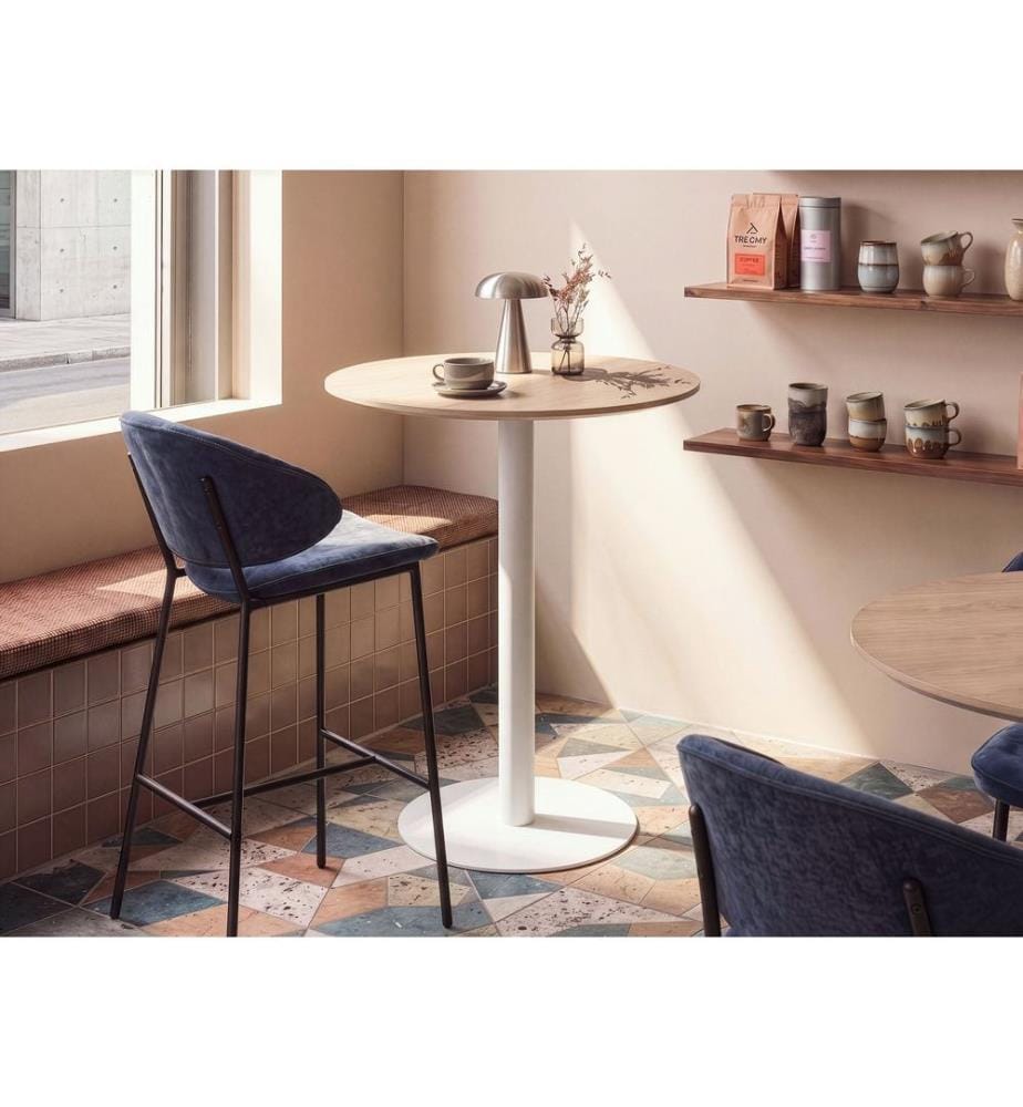 Table de bar MORELLA Marron clair/blanc 80 cm 80 cm