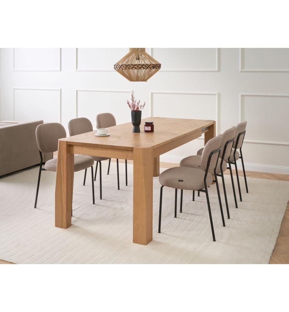 Table de salle à manger extensible MISSION Frêne clair 160/200 cm 90 cm
