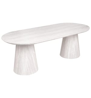 Table de repas LUMAN Effet travertin 220 cm 95 cm