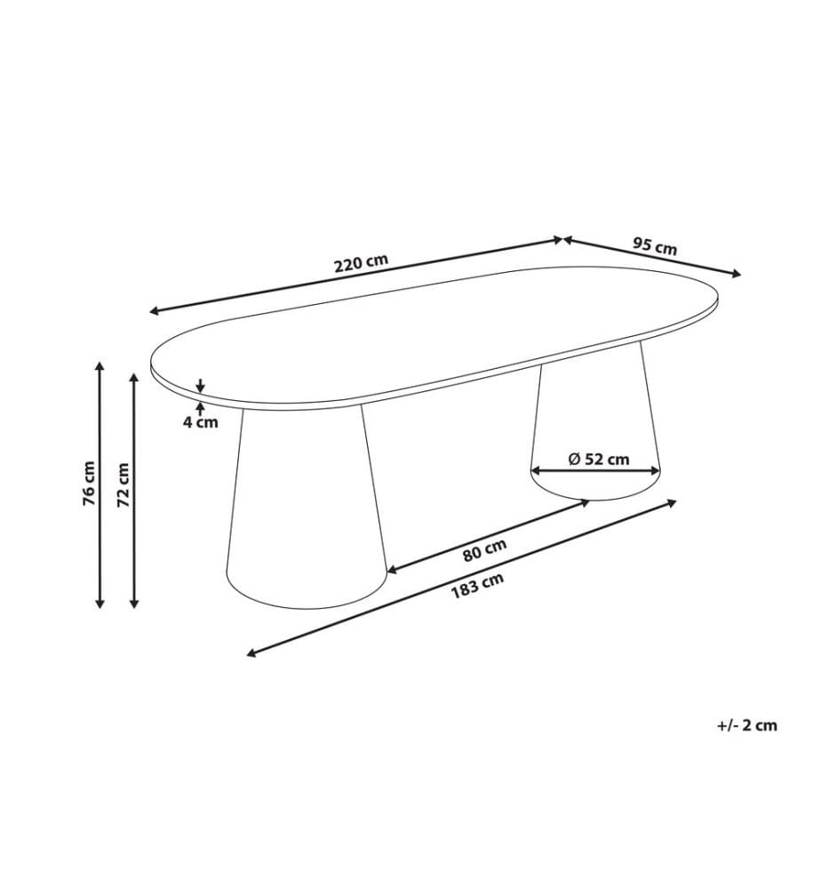 Table de repas LUMAN Effet travertin 220 cm 95 cm