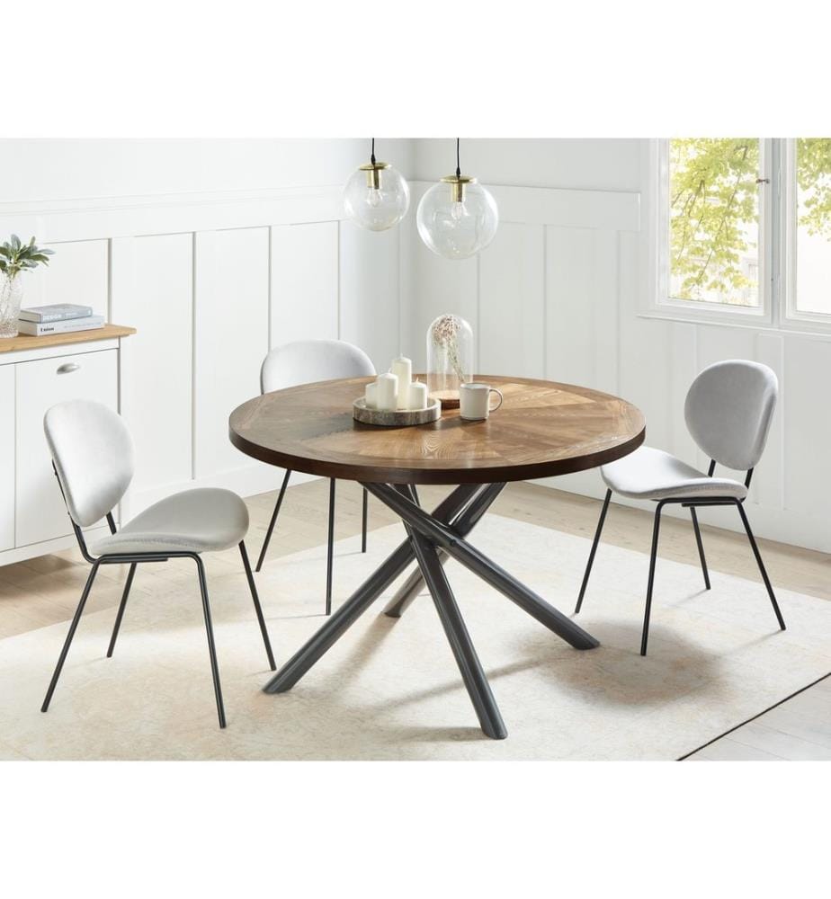 Table de repas LORENZO Frêne marron 120 cm 120 cm