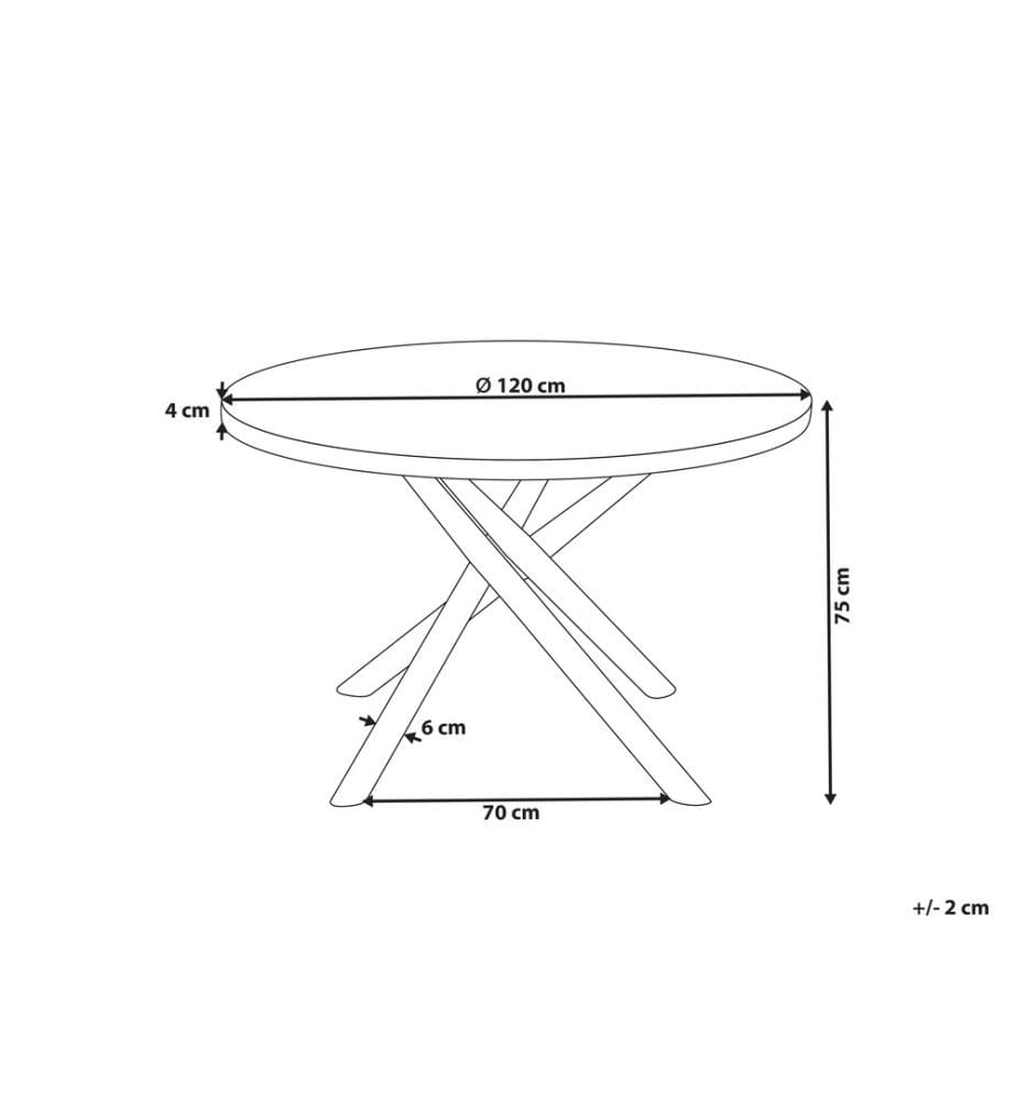 Table de repas LORENZO Frêne marron 120 cm 120 cm
