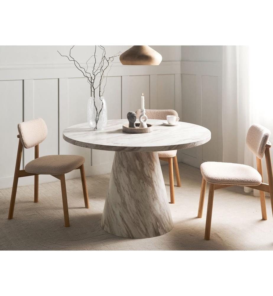Table de repas MERE Marbre blanc 120 cm 120 cm