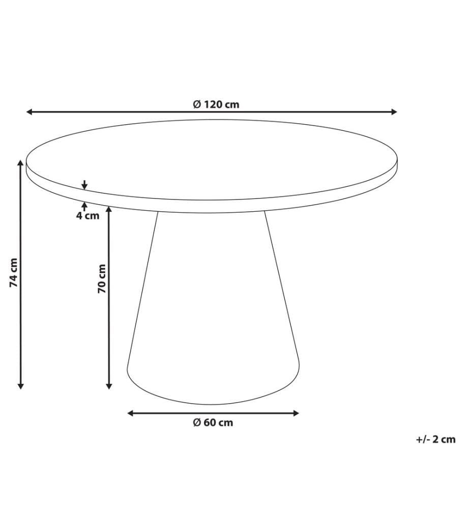 Table de repas MERE Marbre blanc 120 cm 120 cm