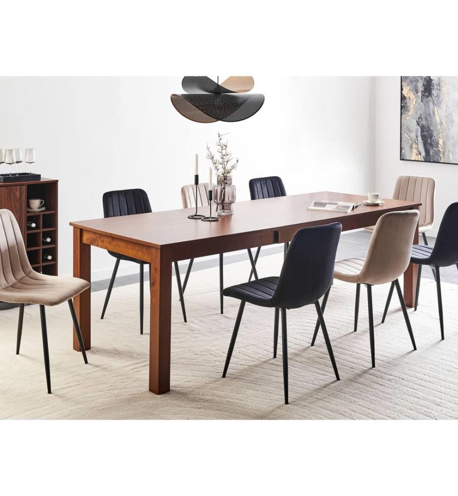 Table de salle à manger extensible MADURA Frêne foncé 160/240 cm 90 cm