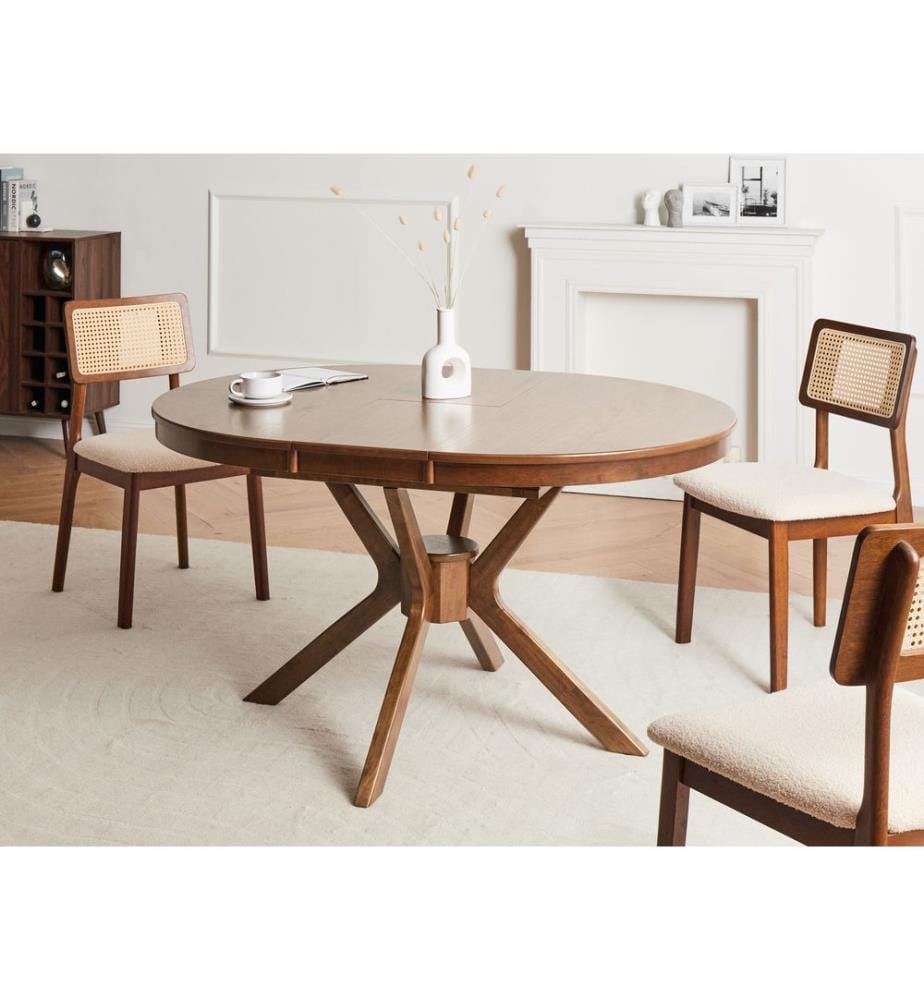 Table de salle à manger extensible TYMIS Chêne foncé 107/137 cm 107 cm