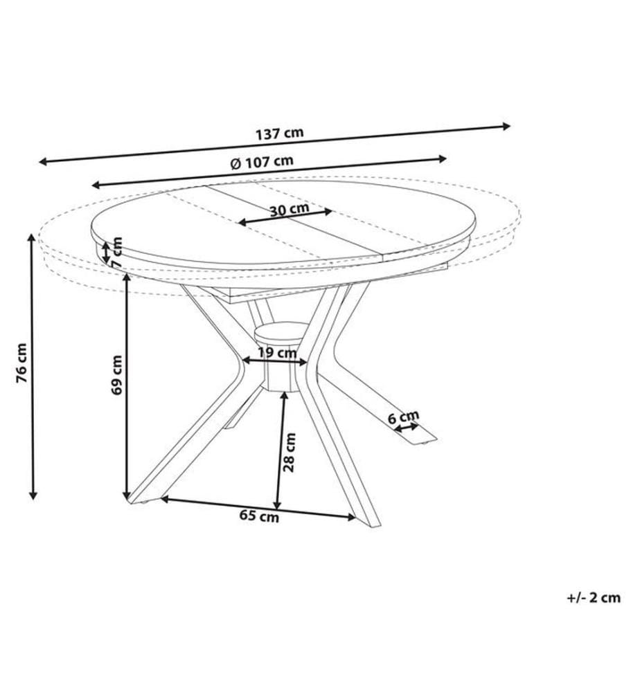 Table de salle à manger extensible TYMIS Chêne foncé 107/137 cm 107 cm