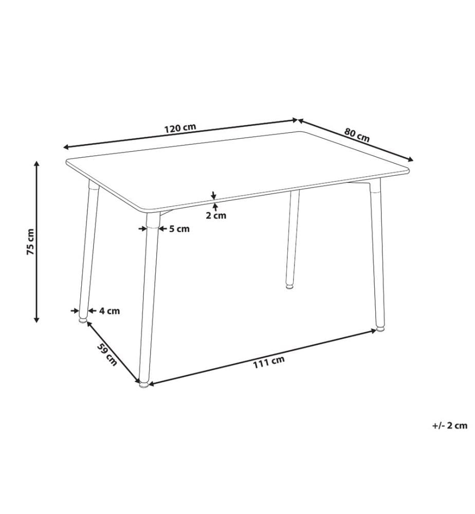 Table de repas NEWBERRY Blanc 120 cm 80 cm