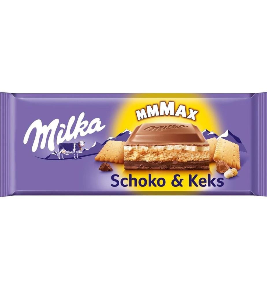 MILKA - Tablette de chocolat Mmmax Chocolat et biscuits 300 g