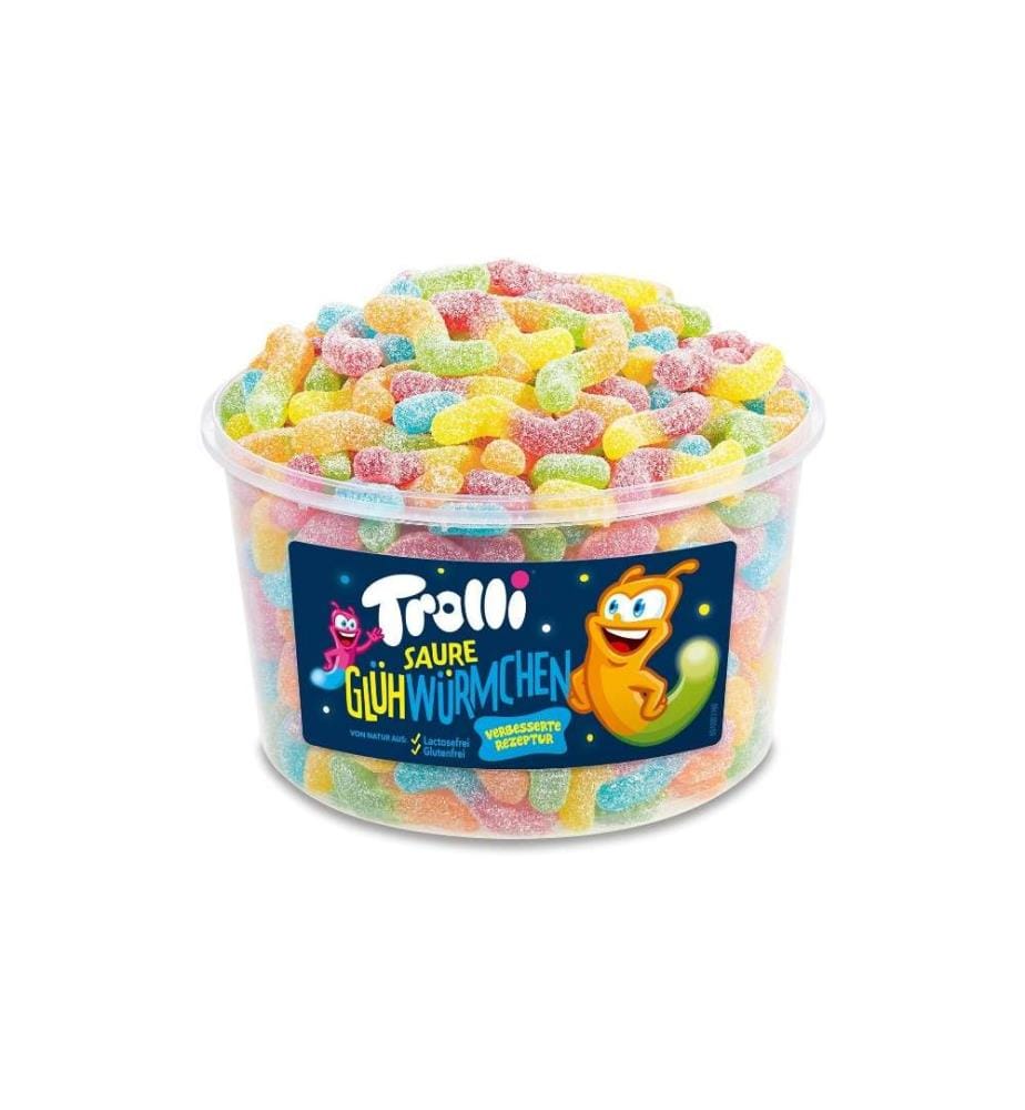 TROLLI - Gummibonbons Saure Glühwürmchen Dose 1 kg