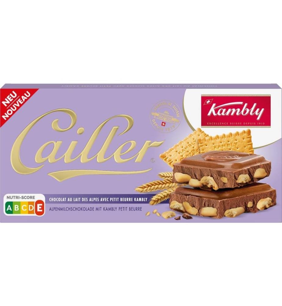 CAILLER - Tablette de chocolat Lait Kambly 180 g