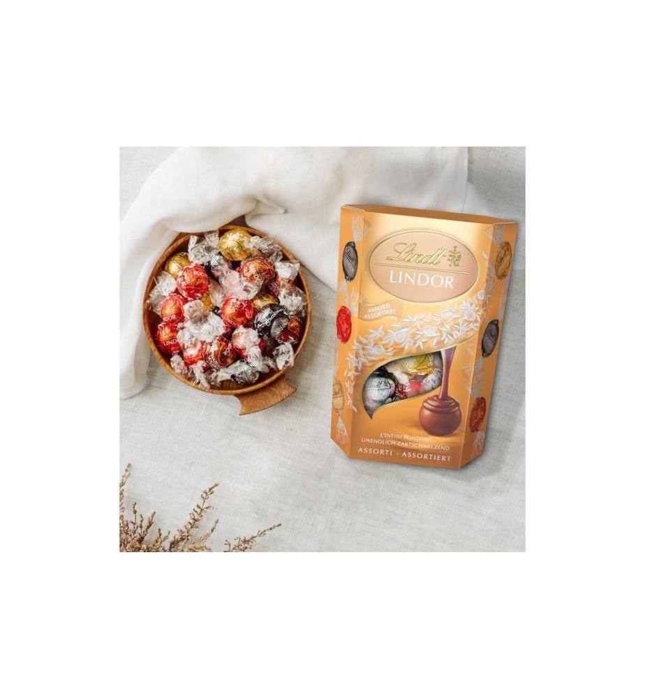 LINDT - Schokoladen-Pralinen Lindor Kugeln Assortiert 200 g