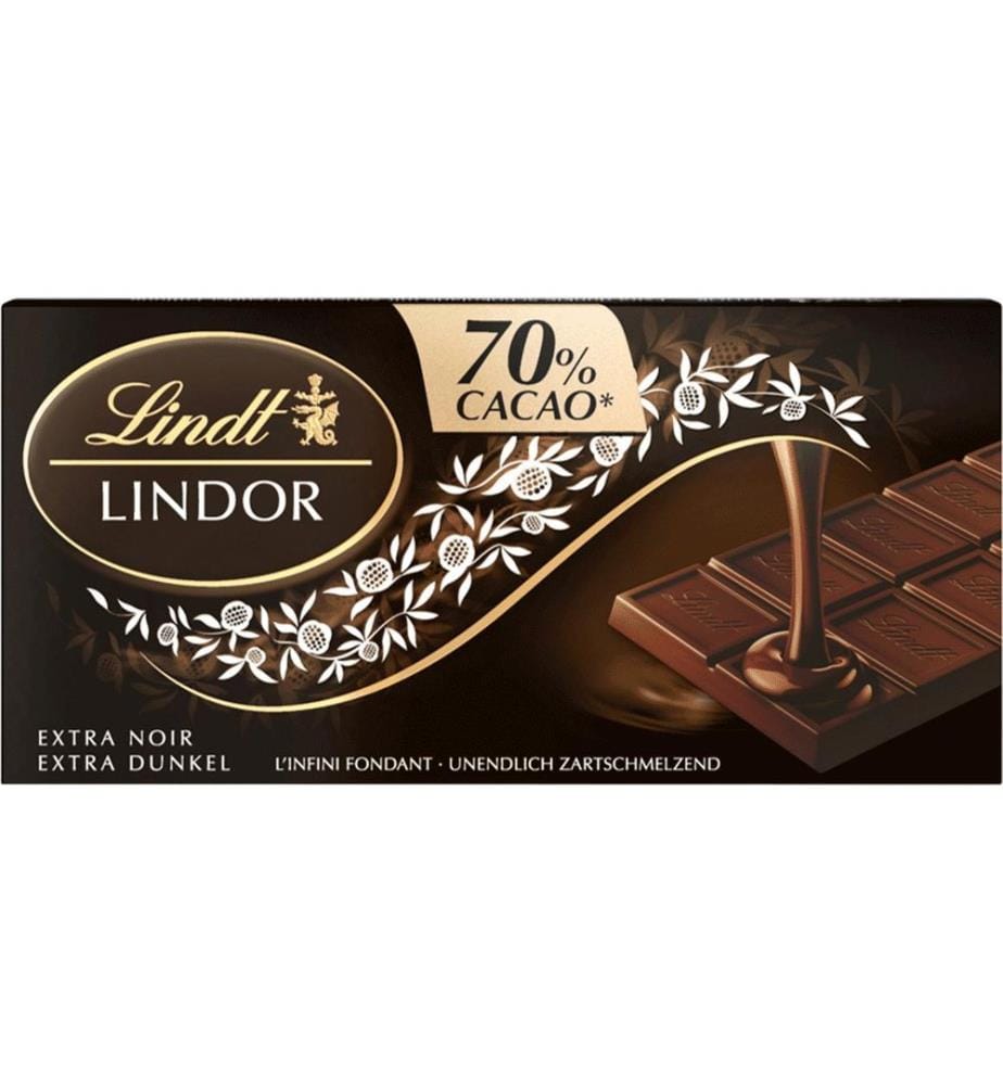 LINDT - Tablette de chocolat Lindor Dunkel 70% 100 g