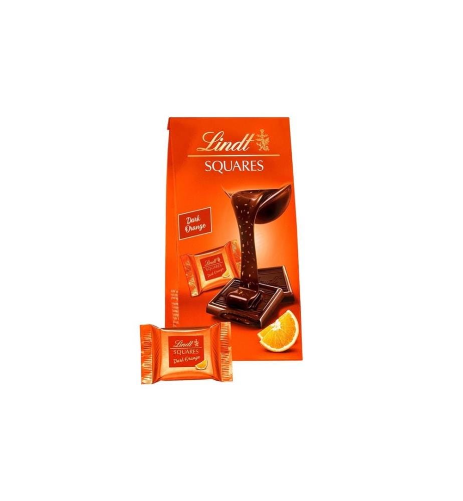 LINDT - Schokoladen-Pralinen Squares Dark Orange 138 g