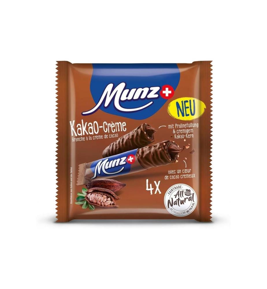 MUNZ - Barres de chocolat Prügeli Extra cacao 4 x 22 g