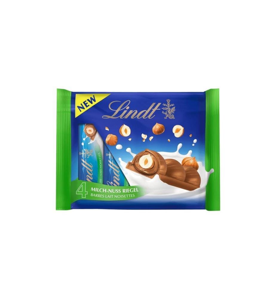 LINDT - Schokoladenriegel Milch Nuss 4 x 35 g