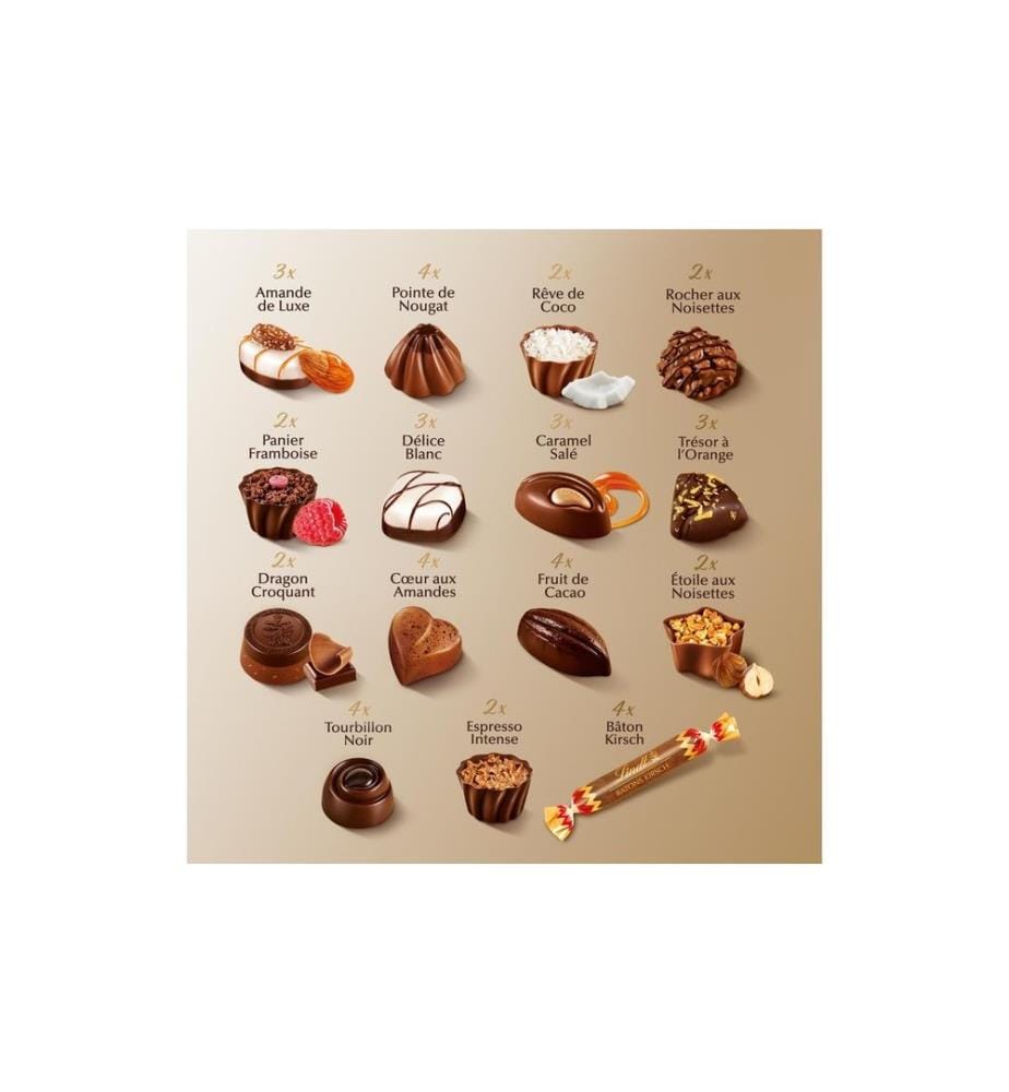 LINDT - Schokoladen-Pralinen Connaisseurs assortiert 445 g