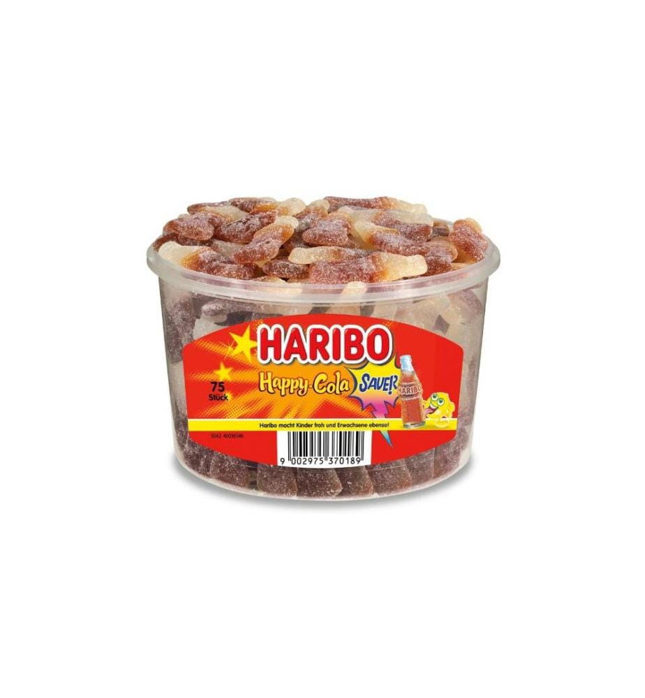 HARIBO - Bonbons gommeux Happy Cola acide 75 pièces