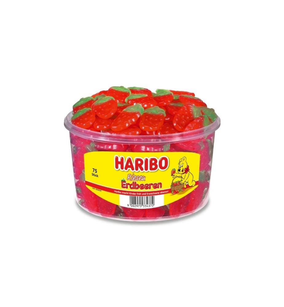 HARIBO - Bonbons gommeux Fraises géantes 75 pièces