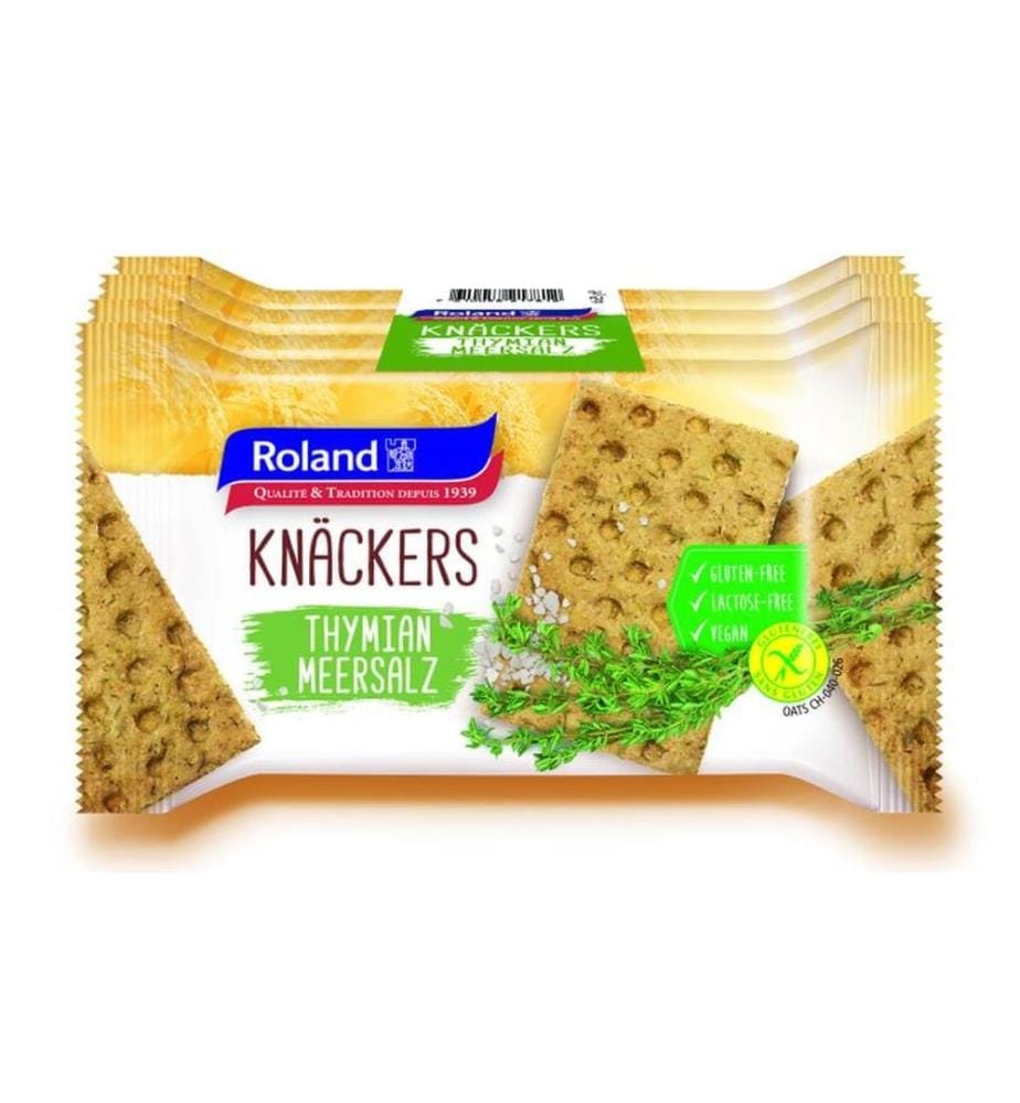 Roland Snacks - Pain croustillant Thym Sel de mer sans gluten 4x 35 g